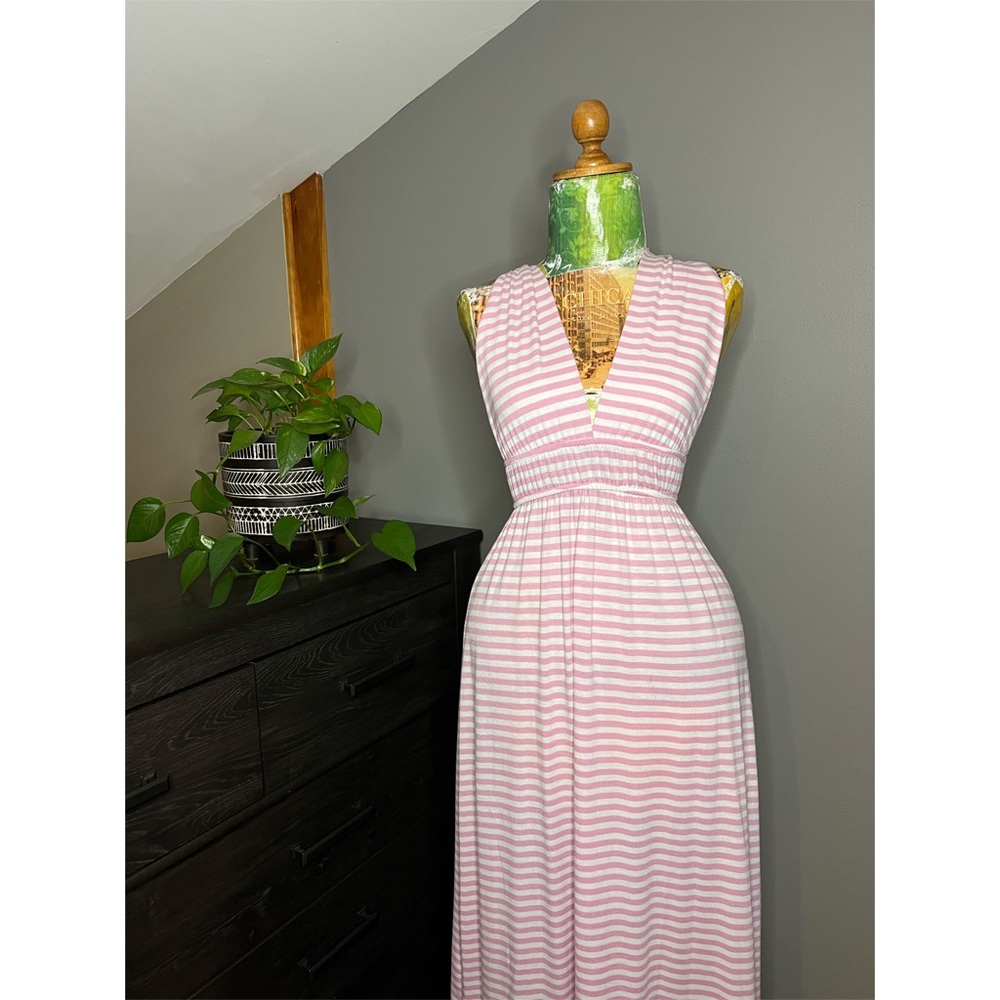 Pink & White Striped Sundress